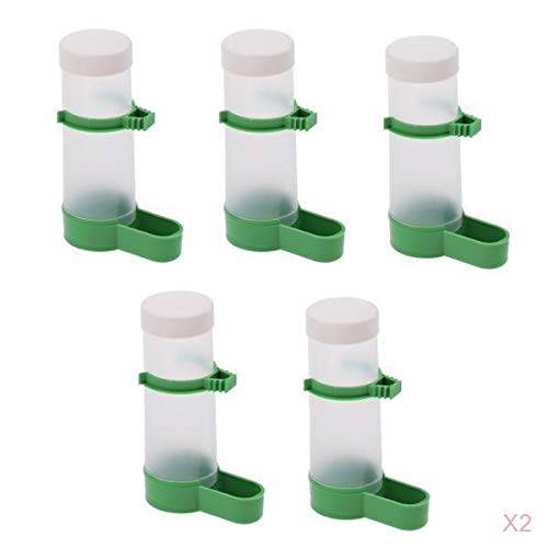 LOVIVER 10x Bird Drinker Auto Watering Station for Budgie Parrot Feeder Waterer Clip