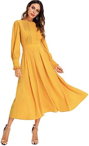 SYASII Women's Crepe A-Line Maxi Dress