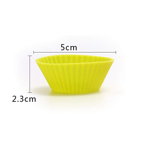 Loweryeah 12Pcs Round Shape Silicone Muffin Cupcake Mould Case Bakeware Maker Mold Tray Baking Cup Liner Baking Molds