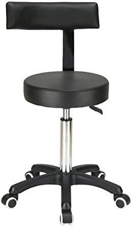 Karrie Adjustable Stool Supportive Padded Backrest Comfortable Cushioned 360° Swivel Seat Reinforced Nylon Base and Smooth-rolling Wheels Easy to Move Hydraulic Height Adjustable Drafting Stool