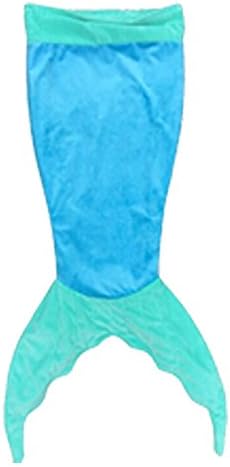 Mermaid Tail Blanket Children Hold Shark Blanket Swaddling For Kids Envelope For Child Animal Sleeping Bag Pajamas Overalls for Adult, Super Soft All Seasons for Reading, Watching TV, Travel (Blue)