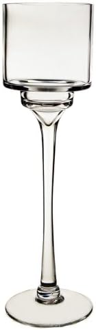 CYS EXCEL Long Stem Candle Holders, Hurricane Candle Holder, Pillar Candle Holder (4" Wide x 14" Tall)