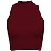 Fashion Wardrobe Womens Crop Top Ladies Polo Turtle Neck Sleeveless Tshirt Cropped (USA 6-8 / UK 6-10 (S/M), Wine)