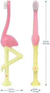 Dr Brown's Flamingo Toddler Toothbrush, Pink, Age 1-4, Soft Bristles view 14