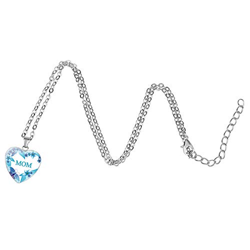 Ymibull Mother\'s Day Love Heart-Shaped Necklace Pendant Gifts for Mum Mother Daughter Love Heart Necklace Pendant (H)