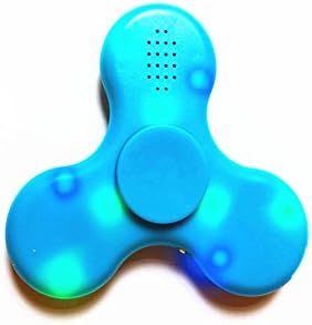 Brand new iyouwei 3 in 1 fidget spinner with bluetooth speaker LED light wireless speaker with fingertip gyro LED light small toys but big fun (Blue )