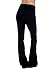 Unique Styles Fold-Over Waistband Stretchy Cotton Blend Yoga Pants (Large, Black)