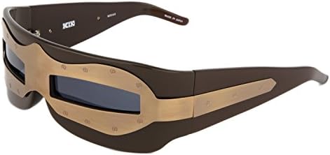 LINDA FARROW KTZ SUIT OF ARMOUR Brown Bronze Wrap Sunglasses