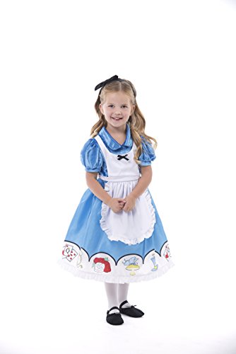 Little Adventures Alice with Headband Dress Up Costume For Girls - Medium (3-5 Yrs)