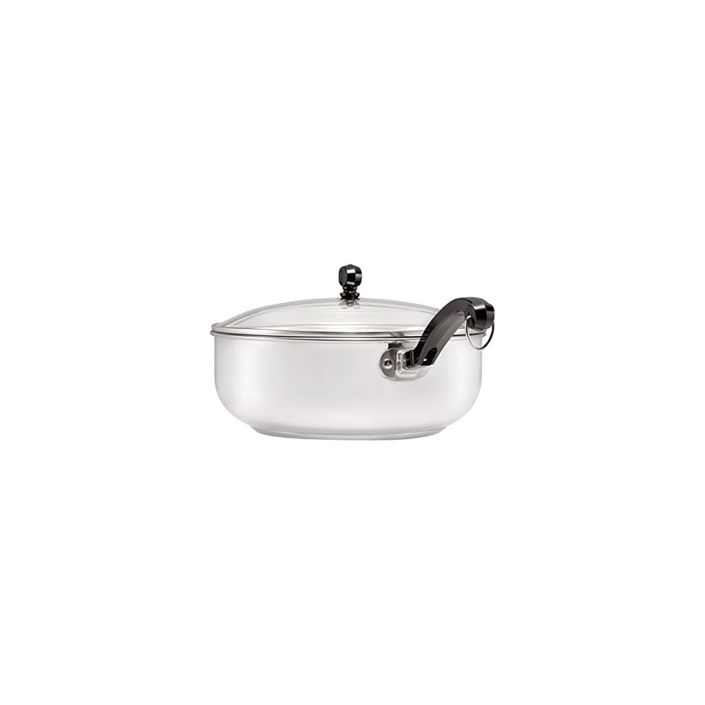 Farberware Classic Stainless Steel Fry Saute Pan/Chefpan with Lid, 6