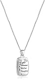 Mother/Daughter Engraved Rectangular Pendant Necklace, 18"