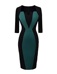 MisShow vestido de una sola pieza para mujer de manga 3 4 para llevar a cabo el trabajo