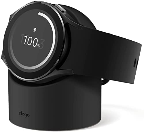 elago GW2 Compatible with Samsung Watch Charger for Galaxy Watch 4/4 Classic / 3 / Active(40~46mm)-[Black] [Charging Cable Not Included]