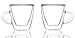 GROSCHE Turin Double Wall Glass Espresso Cups with Ergonomic Handles - Insulated Glass Cappucino Mugs - Clear Mug - Double Walled Latte Cup - Espresso Mugs (4.75 fl oz - Set of 2)