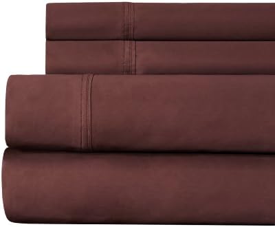 Celeste Home 510 Thread Count Egyptian Cotton Pillowcases, King, Coffee Bean