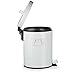 AMG and Enchante Accessories, Round Waste Bin, 5L Garbage Trash Can with Step Foot Pedal, WB07W WHT, Glossy White