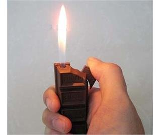 New Novelty Funny Creative Chocolate Candy Bar Shaped Pipe Cigarette Lighter