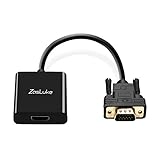 ZasLuke HDMI to VGA Converter Adapter, HDMI Female to VGA Male Converter with 3.5mm Audio Jack and Micro USB Power Cable for TV Stick, Xbox 360, PS4, Roku, Laptop and More (Only from HDMI to VGA)