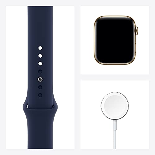 ایگرد | قیمت و خرید Apple Watch Series 6 (GPS + Cellular, 44 mm) -  Edelstahlgehäuse Gold, Sportarmband Dunkelmarine