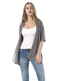 TownCat - Blusa de gasa para mujer, estilo casual, manga 3 4, cómoda, transpirable, fina