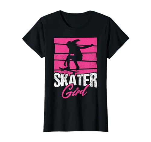 Retro Skater Girl Skateboard Cool Skater Skateboard T-Shirt