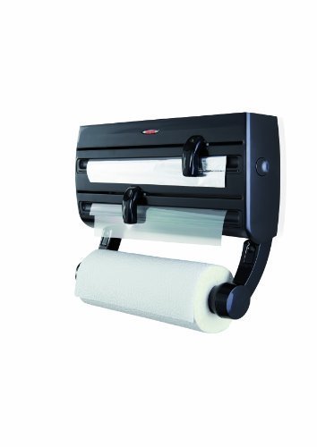 Leifheit Wall-Mounted Kitchen Roll Holder Parat F2, Paper Towels Holder, Black by Leifheit