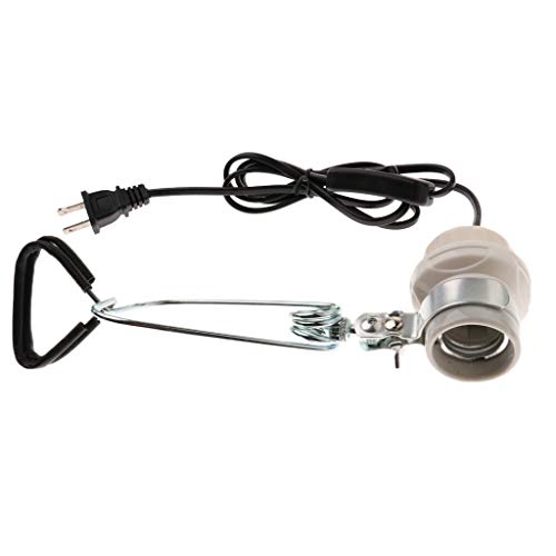 B Blesiya E27 Ceramic Socket Clamp Lamp Fixture for Reptiles and Amphibians, Habitat Lighting & Heat Lamps Holder, Max. 150W Bulb 110-120V US Plug - Thumbnail 5