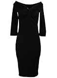 Black Off Shoulder Twist Bust Vintage Retro Rockabilly Pinup Women's Dress