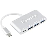 USB-C Hub Multiport Adapter， With 3-Port USB 3.0 Hub and Type C，Ports Delivery for Apple MacBook Pro, ChromeBook Pixel, Multi-Port Charging &amp; Connecting Adapter - Silver by Kawute