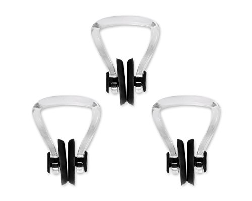 Ace Select 3 Pieces Swimming Nose Clips PVC Silicone Swimming Nose Plugs Swim Training Protector Plug for Adult Kids (Black)