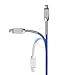 iPhone Cable, IMKEY Apple Certified 5 Feet Zinc-Alloy Spring Lightning to USB Cable For iPhone 6S / 6 Plus, iPhone SE, iPhone 5S 5C 5, iPad, iPod - (Blue)
