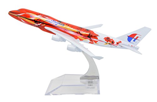 TANG DYNASTY(TM) 1:400 16cm Malaysia Airlines B747-400 Peony Metal Airplane Model Plane Toy Plane Model
