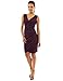 PattyBoutik Women V Neck Faux Wrap Ruched Day Night Dress (Purple Medium)