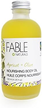 Fable Naturals All Natural Nourishing Body Oil, Apricot/Olive, 4.2 Fluid Ounce