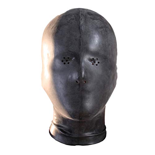 Latex Hood Mask Unisex Rubber Mask Perforated Eyes with Nostril