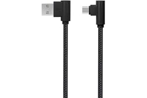 1 Pack USB Type C Cable, 90 Degree Angle 6ft (2m) Nylon Braided Long Charging Cord USB Type A to C Charger Cable Smartphone T