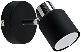 Modern Single Wall Spotlight in a Black & Chrome Finish