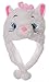 Animal Shape Super Soft Plush Childrens Hat - White Cat