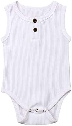 YHLZBNH Newborn Baby Boy Girl Soild Color Romper Bodysuit Jumpsuit Sleeveless Cotton Outfit Clothes