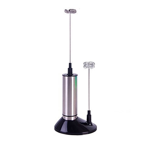Cibeat Double-Headed Electric Milk Coffee Mixer, Stainless Steel Electric Milk Beater for Beating Milk, Eggs etc
