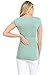LaClef Women's Crossover V Neck Short Sleeve Nursing Breastfeeding Tops (Large, Sage)