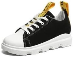 Amazon ラきラき レディース厚底スニーカー レディース帆布靴 スニーカー軽量 通気 歩きやすい 通学 高校生 中学生旅行用 25 ブラック ラきラき デッキシューズ