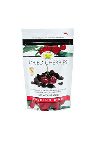 Sunrise Fresh Dried Cherries, 8oz bag, No Sugar Added, Dark Sweet Cherries