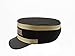 Black Engineer Train Conductor Hat Cap with Gold Lettering and Trim