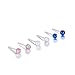 EVERU Sterling Silver Tiny Opal Stud Earrings, 3mm Ball Stud Earrings Set, 3 Pairs Packed in an Exquisite Gift Box