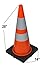 (Set of 6) CJ Safety Large 28 Inch Premium PVC Traffic Cones with Black Base & 6