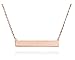 GlitterLounge Horizontal Bar Necklace .925 Sterling Silver Rose Gold Tone Finish 16