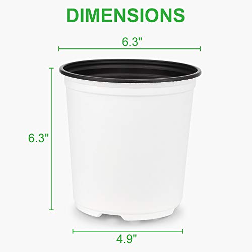 image for GROWNEER 24 Packs 0.7 Gallon White Flexible Nursery Pot Flower Pots wi