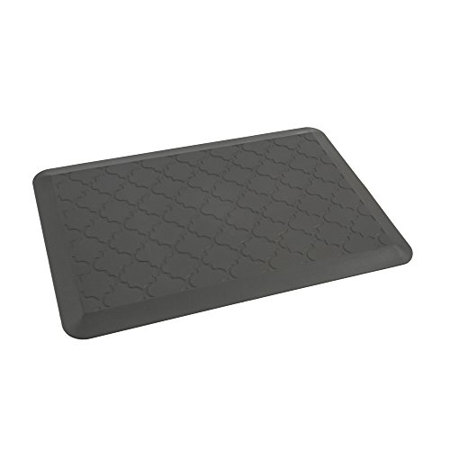 EverGrace Comfort Floor Mat Lattice Pattern PU Anti-fatigue Kitchen Rug Ergonomically Engineered Standing Mats for Kitchens or Office W20" x L30" x H3/4"(Gray)
