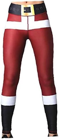 Leggings for Women 1PC Women's Cute Digital Print Skinny Leggings Sexy Women Tights Christmas Printing Running Yoga Pants Xmas Outfit(Santa Red Pants,M)